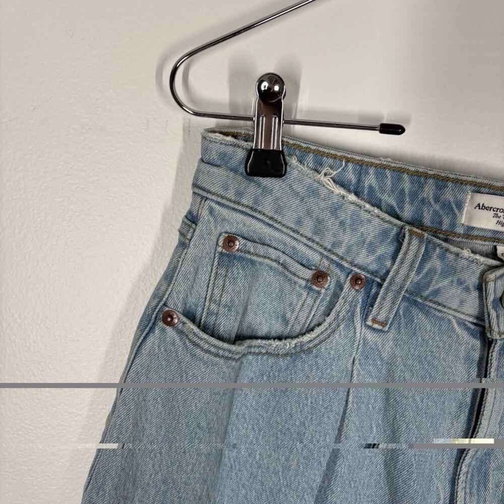 Abercrombie & Fitch Women 27/4L Pleated Curve Love High Rise The 80s Mom Jeans - Picture 7 of 12